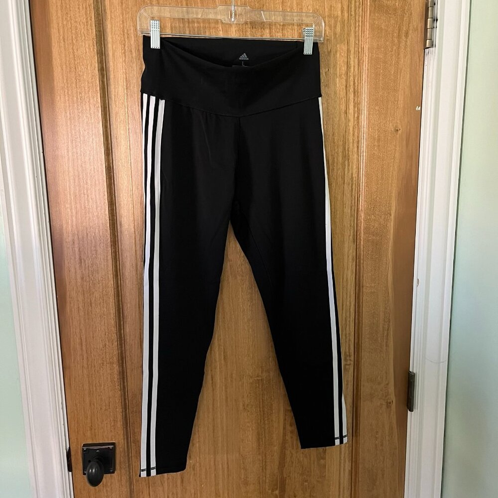 NWOT Adidas | Black & White Striped Leggings | Large